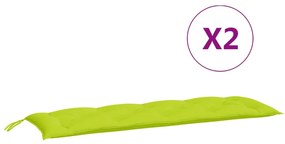 Almofadões banco jardim 2 pcs tecido oxford verde brilhante