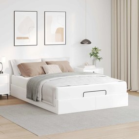 vidaXL Estrutura de cama com colchão com colchão 2 pcs Branco PVC