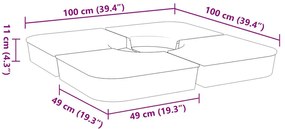 4 pcs conj. base para guarda-sol de suporte cruzado 100 kg PP
