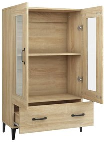 Vitrine Valquiria com Gaveta de 115 cm - Carvalho - Design Nórdico