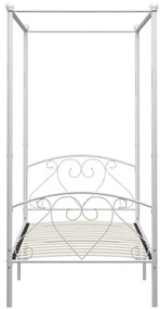 Estrutura de cama com dossel 100x200 cm metal branco