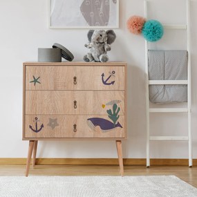 Cômoda City Trio – Multicolor – 80 cm x 89 cm x 40 cm