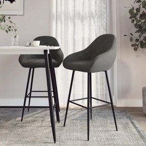 vidaXL Bancos de bar 2 pcs veludo cinzento-escuro