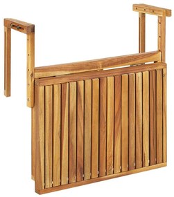 Mesa para varanda de madeira clara 60 x 40 cm UDINE Beliani