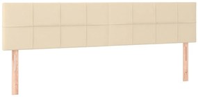 Estrutura de cama sem colchão 120x190 cm tecido creme