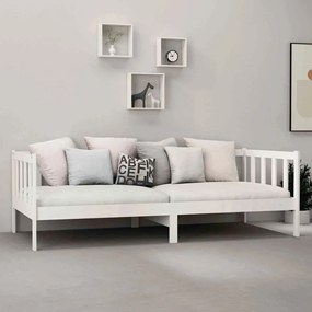 Sofá Cama Lena - Cor Branco - Em Madeira de Pinho Maciça - 203x98x66 c