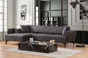 Sofá-cama de canto Hamlet – Cinzento Escuro – 140x270 cm