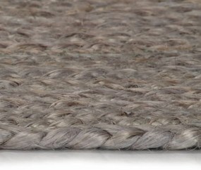 Tapete artesanal em juta redondo 120 cm cinzento