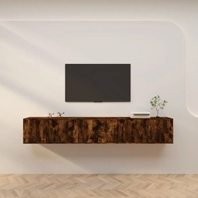 vidaXL Móveis de TV de parede 3 pcs 80x34,5x40 cm carvalho fumado