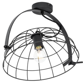 Candeeiro de teto industrial preto ajustável 35 cm - Hanze Industrial
