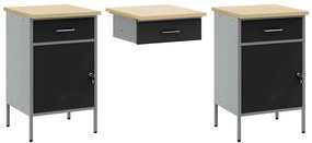 Conjunto de Armário vidaXL Conjunto de 10 Preto Aço 200 x 55 x 200 cm