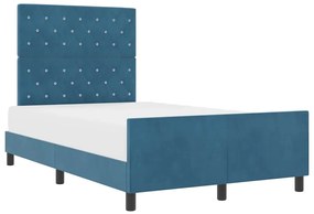 Cama vidaXL Azul Escuro 120x190 cm Veludo