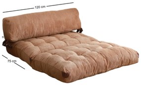 Sofá-Cama 2 Lugares Fold – Camel – 120x79 cm