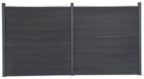 Conjunto de painéis de vedação 353x186 cm WPC cinzento