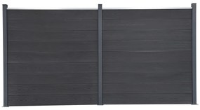 vidaXL Conjunto de painéis de vedação 353x186 cm WPC cinzento