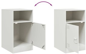 Mesa de cabeceira 34,5x39x62 cm aço branco