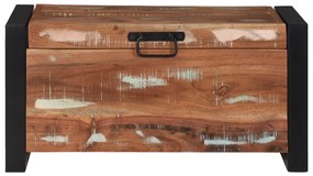 Baú de Armazenamento 60x30x30cm em Madeira Recuperada e Metal