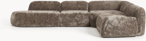 Sofá de canto modular XL em teddy-bouclé Wolke (4 lugares)