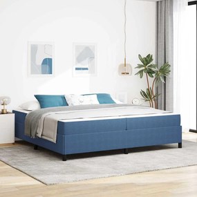 vidaXL Estrutura da Cama com colchão Azul 200 x 200 cm tecido