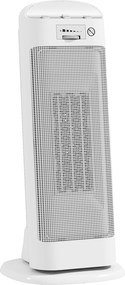Aquecedor Elétrico de Baixo Consumo 2000W PTC com 4 Modos Termóstato Regulável Oscilação de 55°  20x20x49 cm Branco