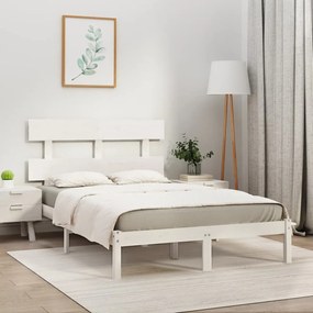 3104689 vidaXL Estrutura de cama super king 180x200 cm madeira maciça branco