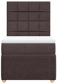 Cama com molas/colchão 100x200 cm tecido castanho-escuro