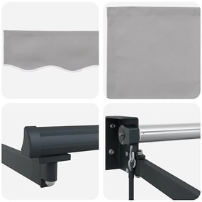 Toldo Retrátil Manual Cinza Claro 300x250 cm