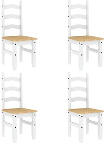 5 pcs conjunto de jantar Panama madeira pinho maciça branco