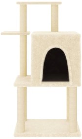 Árvore p/ gatos c/ postes arranhadores sisal 97 cm cor creme