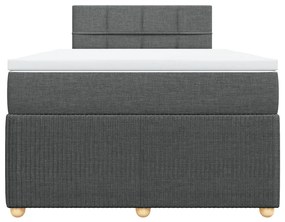 Cama boxspring com colchão 120x190 cm tecido cinzento-escuro