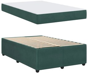 Estrutura de cama com colchão Verde-escuro 120 x 200 cm Veludo