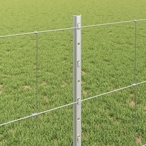 Postes de Cerca vidaXL 11 pcs U-Channel 80 cm Aço Galvanizado, Cerca d