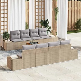 vidaXL Conjunto de Sofá de Jardim 7 pcs Bege, cinza claro
