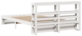 Estrutura de cama c/ cabeceira sem colchão 140x200 cm branco