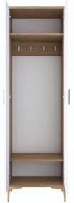 Hall Stand EA111 – Walnut White – 60x198,6x37,5 cm