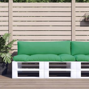 vidaXL Almofadões para móveis de paletes 2 pcs tecido verde