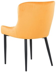 Conjunto de 2 cadeiras estofadas em veludo amarelo SOLANO Beliani