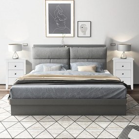 Conjunto de 2 mesas de cabeceira em madeira com 3 gavetas espaçosas para quarto ou escritório, branco