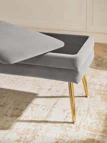 Banco estofado em veludo Pavlina, com espaço de arrumação