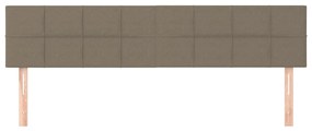 Cabeceira cama 2 pcs tecido 80x5x78/88 cm cinzento-acastanhado