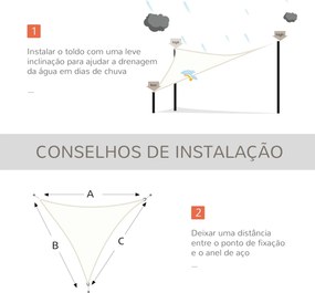 Vela de Sombra Triangular 5x5x5 m Toldo Vela de Poliéster com Proteção