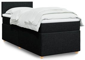 Cama box spring com colchão solteiro tecido preto