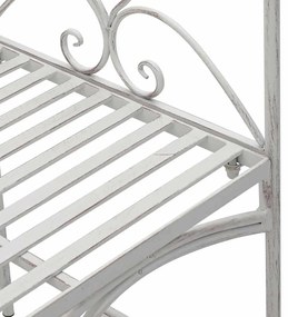 Banco Branco Metal 121 x 48 x 200 cm Inserções Decorativas