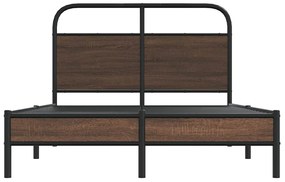 Estrutura cama s/ colchão derivados madeira carvalho castanho