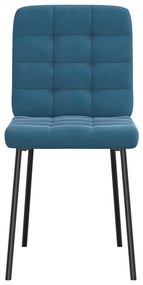 Cadeiras de jantar 4 pcs veludo azul