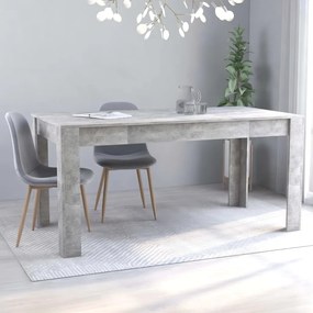 vidaXL Mesa de jantar 160x80x76 cm contraplacado cinzento cimento