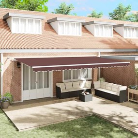 vidaXL Toldo retrátil automático com luz LED 600x300 cm castanho