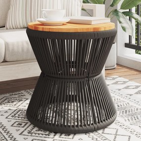 vidaXL Mesa de centro com base de arame Ø 45x44 cm acácia maciça