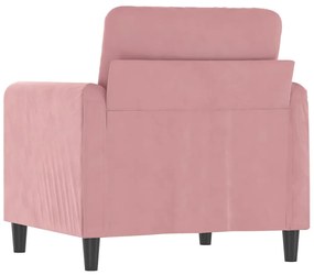 Poltrona 60 cm veludo rosa