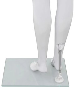 Manequim feminino completo base em vidro 175cm branco brilhante